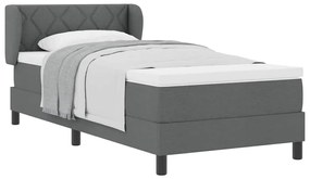 vidaXL Κρεβάτι box spring με στρώμα Σκούρο γκρι 100 x 200 cm ύφασμα