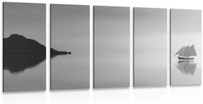 Ιστιοπλοϊκό 5 τμημάτων με εικόνα σε ασπρόμαυρο σχέδιο - 100x50