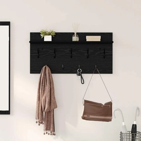 vidaXL Τοίχου Κρεμάστρα Μαύρη δρυς 80 x 40 x 12 cm Επεξεργασμένο ξύλο