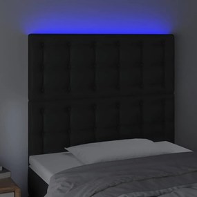 vidaXL Κεφαλάρι Κρεβατιού LED Μαύρο 90x5x118/128 εκ