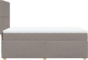 vidaXL Κρεβάτι Boxspring με Στρώμα Taupe 80x200 εκ. Υφασμάτινο