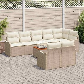 vidaXL Σετ Καναπέ Κήπου 9 pcs Beige, λευκό