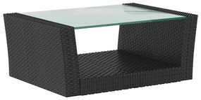 vidaXL Σαλόνι Κήπου 16 Τεμαχίων Μαύρο από Συνθετικό Ρατάν με Μαξιλάρια