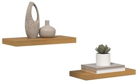 vidaXL Ράφι Τοίχου 2 pcs Μπεζ 50 x 23 x 4 εκ. Επεξεργασμένο ξύλο