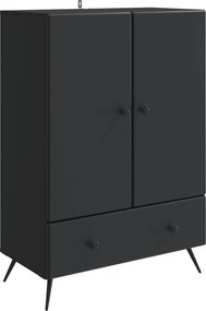 vidaXL Πλαϊνό γραφείο Μαύρο 66 x 34,5 x 95 εκ. Επεξεργασμένο Ξύλο