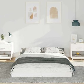 vidaXL Σκελετός Κρεβατιού Λευκό 120 x 200 cm Μασίφ ξύλο πεύκου