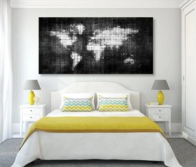 Εικόνα ενός κόσμου από φελλό σε έναν ασπρόμαυρο χάρτη - 100x50  place