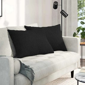 vidaXL Μαξιλάρι Καναπέ 2 pcs Μαύρο 70 x 50 cm ύφασμα