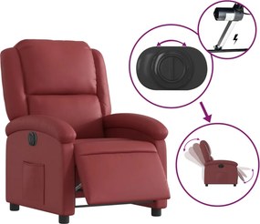 vidaXL Πολυθρόνα Ανακλινόμενη Ηλεκτρική Μπορντό Συνθετικό Δέρμα