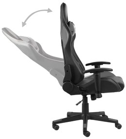 vidaXL Καρέκλα Gaming Περιστρεφόμενη Γκρι PVC