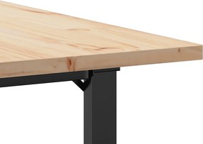 vidaXL Τραπέζι Τραπεζαρίας Πλαίσιο Ο Μασίφ Πεύκο/Ατσάλι