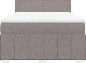 vidaXL Κρεβάτι Boxspring με Στρώμα Taupe 140x190 εκ. Υφασμάτινο