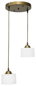 Φωτιστικό Οροφής Drum 35-0086 2/E14 Φ35x85cm White-Gold Heronia Metal