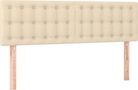 vidaXL Κρεβάτι Boxspring με Στρώμα Κρεμ 140x190 εκ. Υφασμάτινο