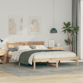 vidaXL Σκελετός Κρεβατιού Καφέ 140 x 200 cm Ξύλο πεύκου