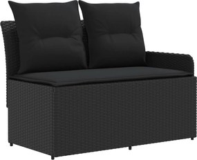 vidaXL Σύνολα επίπλων με μαξιλάρι 4 pcs Μαύρο Ράτα PE