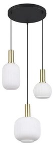 Φωτιστικό Οροφής Diva 319830308 38x30x150cm 3xE27 10W Brass-White Trio Lighting