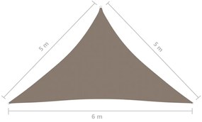 Πανί Σκίασης Τρίγωνο Taupe 5 x 5 x 6 μ. από Ύφασμα Oxford - Μπεζ-Γκρι