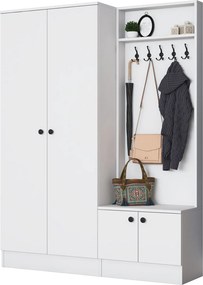 Έπιπλο Εισόδου Λευκό CRUOBA 139.6x37.5x182.8