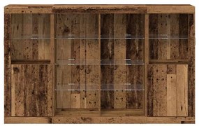 vidaXL Μπουφές  με LED Φώτα Παλαιό Ξύλο 163x37x100 cm Κατασκευασμένο Ξύλο