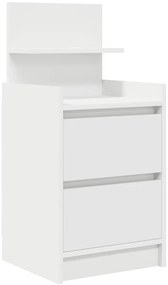 vidaXL Κομοδίνα με 2 συρτάρια 2 τεμάχια Λευκό 38x34x80 εκ.