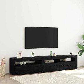 vidaXL Ντουλάπι TV 2 τμχ. Μαύρη Οξυά Επεξεργασμένο Ξύλο