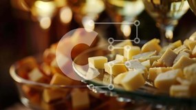 Intra Συλλεκτικό Ξύλινο Παζλ Plywood  4mm - Κομψό δείπνο με κύβους τυριού και κρασί Σε Ξύλινο Κουτί - Διαστάσεις: 10x10 cm – 25 κομμάτια