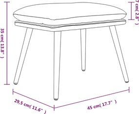 vidaXL Υποπόδιο Καφέ 45 x 29,5 x 35 εκ. Υφασμάτινο