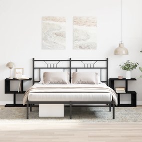 vidaXL Κομοδίνο 2 τμχ Μαύρο Δρυς 50x30x51,5 εκ Τεχνητό Ξύλο
