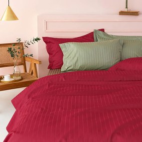 Σεντόνια Sateen Riga (Σετ 4τμχ) Bordo Palamaiki Queen Size 240x270cm 100% Cotton Satin