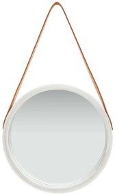 vidaXL Καθρέφτης Τοίχου με Λουρί Ασημί 40 εκ.