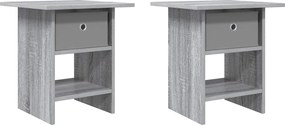vidaXL Κομοδίνο 2 τεμ. Γκρίζο Σονομα 41 x 40 x 45 εκ