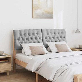 vidaXL Ταπετσαρισμένο κεφαλάρι Ανοιχτό γκρι 140 cm