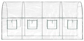 vidaXL Θερμοκήπιο Διαφανές 160x400x190 εκ. PVC & Χάλυβας Ηλεκτρ. Βαφή