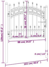 ΠΟΡΤΑ ΦΡΑΧΤΗ ΜΕ ΑΚΙΔΕΣ ΜΑΥΡΗ 103X120 ΕΚ. ΑΤΣΑΛΙ ΜΕ ΗΛΕΚΤΡ. ΒΑΦΗ 151089