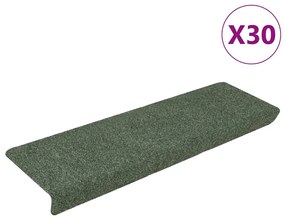 vidaXL Πατάκια Σκάλας Αυτοκόλλητα 30 τεμ. Πράσινο 65x21x4 εκ.