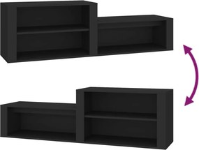 vidaXL Παπουτσοθήκη Μαύρο 150x35x45 εκ. από Επεξεργασμένο Ξύλο