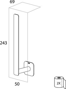 Tiger Colar Χαρτοθήκη Polished stainless steel 1312930346