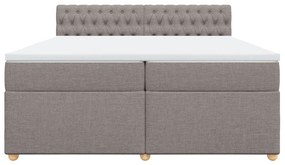 Κρεβάτι Boxspring με Στρώμα Taupe 200x200 εκ. Υφασμάτινο - Μπεζ-Γκρι