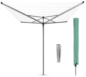 Brabantia TopSpinner για εξωτερικούς χώρους 90300263, 50 m, Μεταλλική ακίδα εκσκαφής, Θήκη, Ανθεκτική στη διάβρωση, Inox