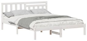 vidaXL Σκελετός Κρεβατιού Λευκό 140 x 200 cm Μασίφ ξύλο πεύκου