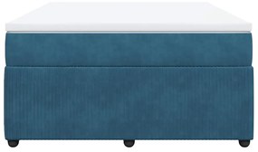 vidaXL Κρεβάτι Boxspring με Στρώμα Σκούρο Μπλε 160x200 εκ. Βελούδινο