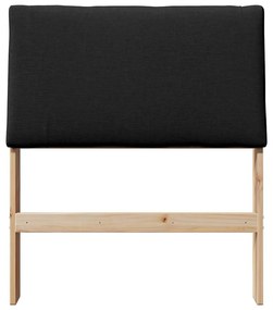vidaXL Ταπετσαρισμένο κεφαλάρι Μαύρο 80 cm Στερεά ξυλεία πεύκου
