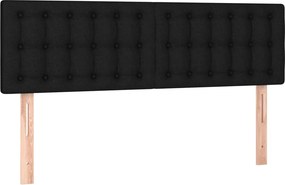 vidaXL Κρεβάτι Boxspring με Στρώμα Μαύρο 140x200 εκ. Υφασμάτινο