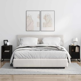 vidaXL Κομοδίνο Μαύρη Οξυά 39,5 x 30 x 50 εκ Επεξεργασμένο ξύλο