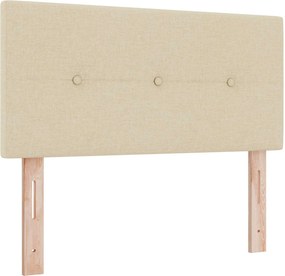 vidaXL Κρεβάτι box spring με στρώμα Κρεμ 90 x 200 cm Ύφασμα