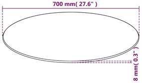 vidaXL Επιφάνεια Τραπεζιού Στρογγυλή 700 χιλ. από Ψημένο Γυαλί