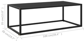 vidaXL Τραπεζάκι Σαλονιού Μαύρο 100 x 50 x 35 εκ. με Μαύρο Γυαλί