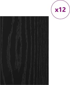 vidaXL Διακοσμητικά Πάνελ 12 pcs Μαύρη Οξυά 21 x 30 x 0,27 εκ