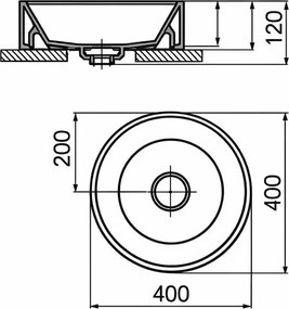 Tema Essenza Anthracite Ø40 - Επιτραπέζιος Νιπτήρας με Υφή Πέτρας